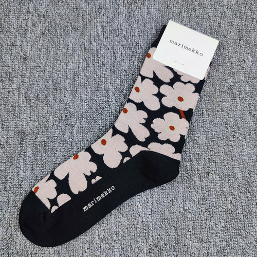 Marimekko Black / White Striped Socks