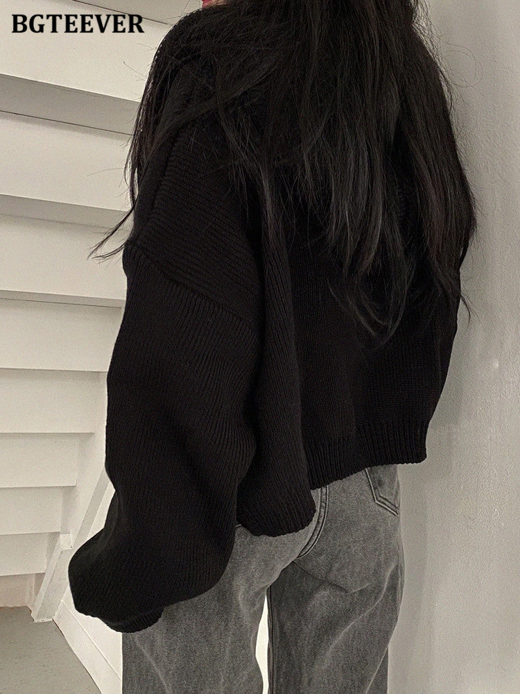 Hoodie Zip Up Knit Sweater