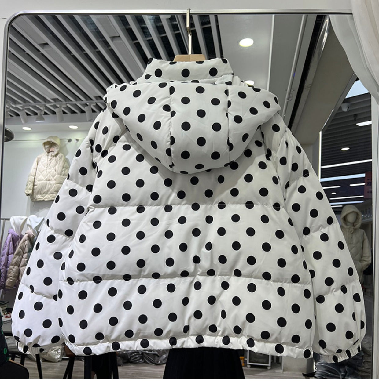 Polka Dot Puffer Down Jacket