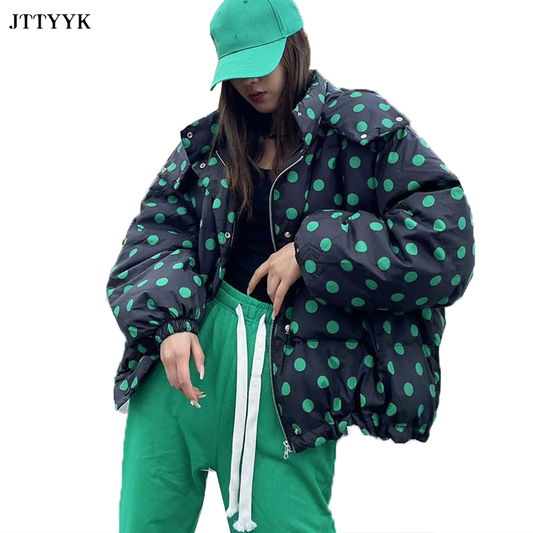 Polka Dot Puffer Down Jacket