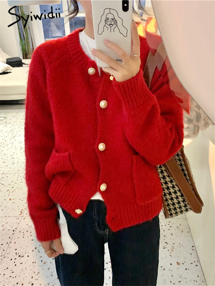 Button Up Wool Knit Sweater