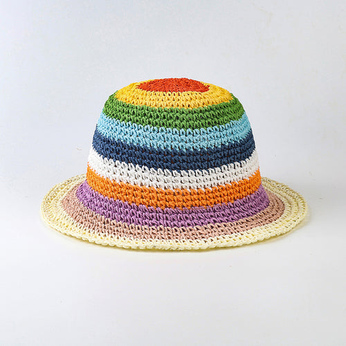 Striped Weave Bucket Hat