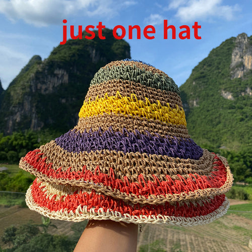 Striped Weave Bucket Hat