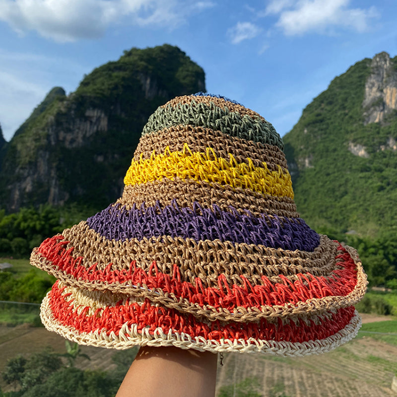 Striped Weave Bucket Hat