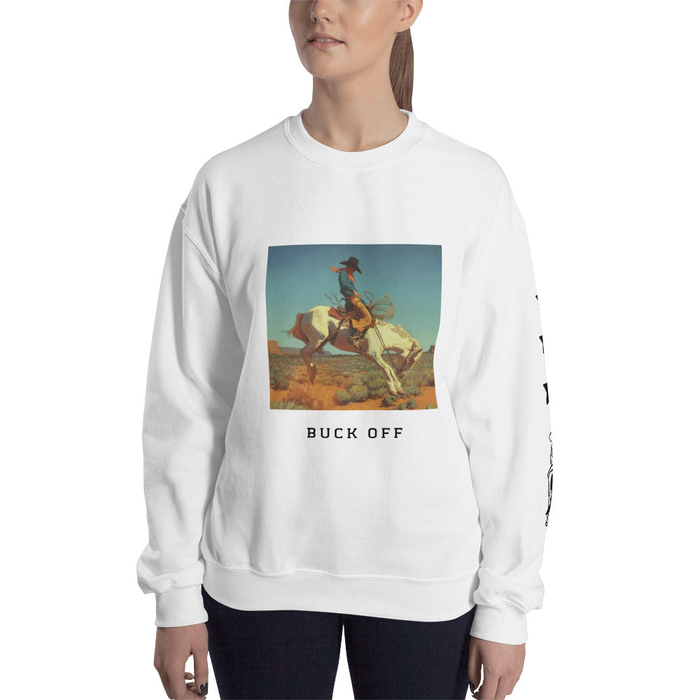 Buck Off Western Crew - White